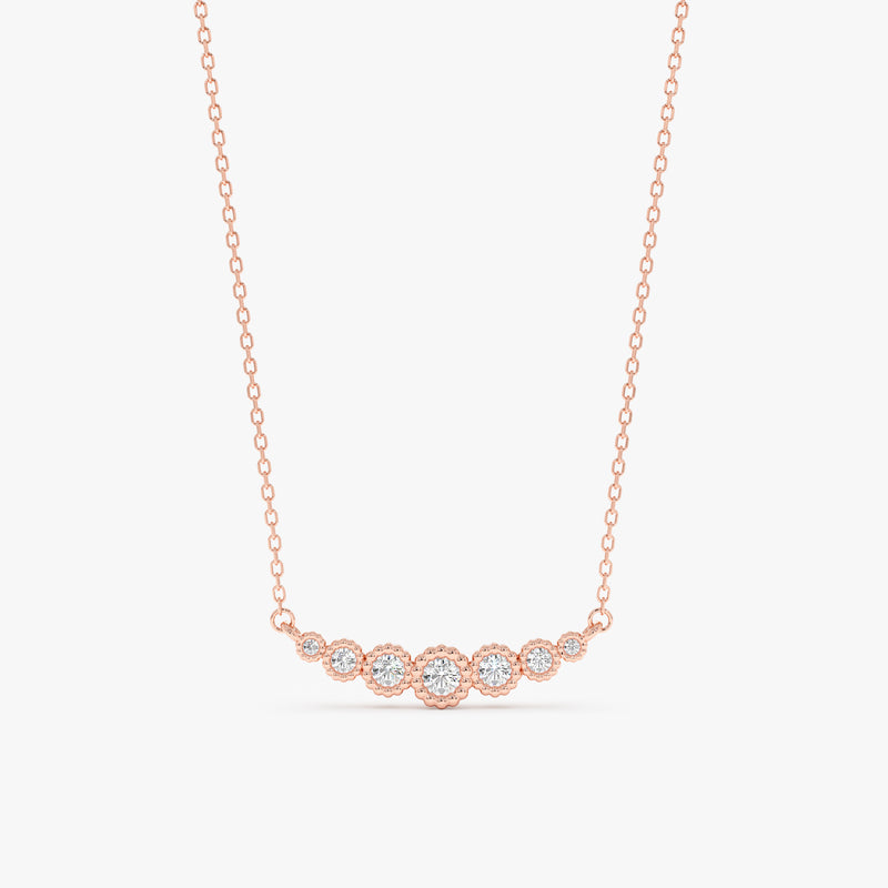 Graduated Diamond Pendant Necklace, Shiloh