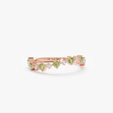 rose gold diamond and peridot ring