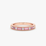 14k Solid Rose Gold Half-Eternity Ring