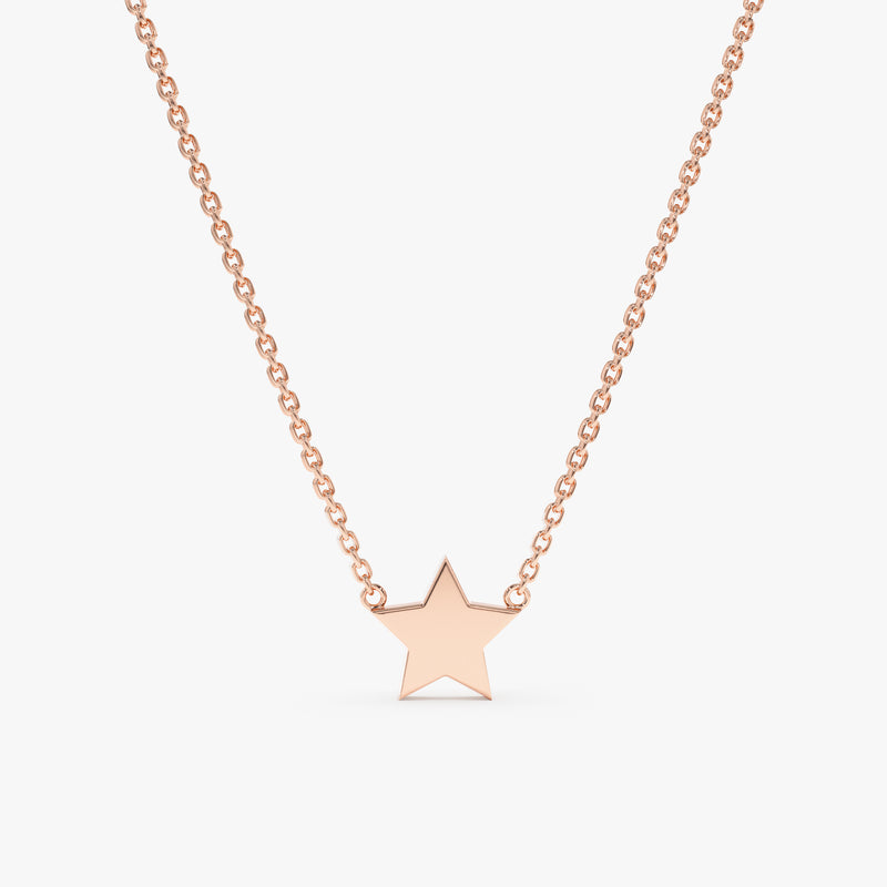 rose gold minimalistic star necklace