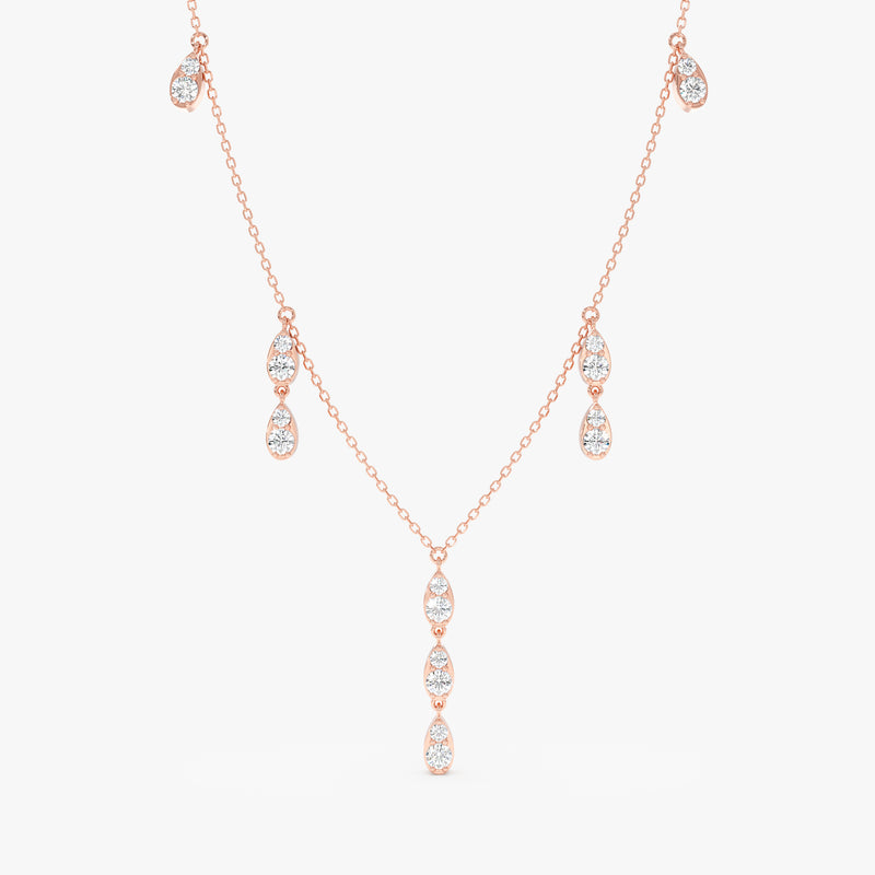 Diamond Droplets Station Necklace, Luella