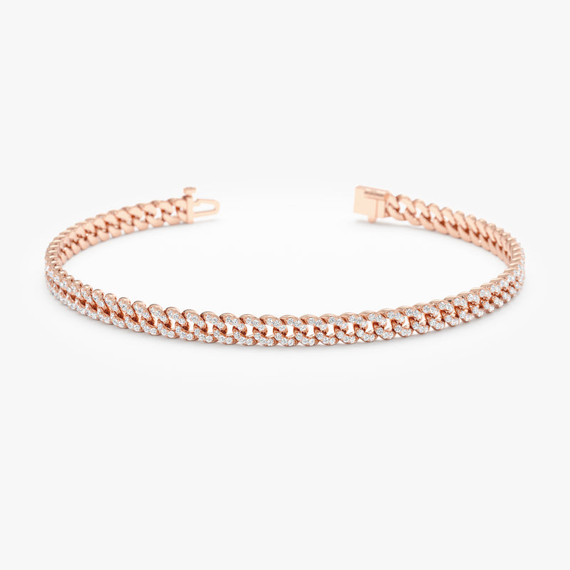 rose gold pave diamond bracelet