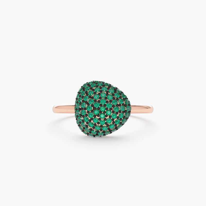 Rose Gold Emerald Ring