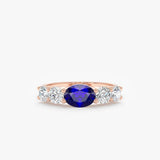 Lab Grown Diamond and Sapphire Ring, Meredith