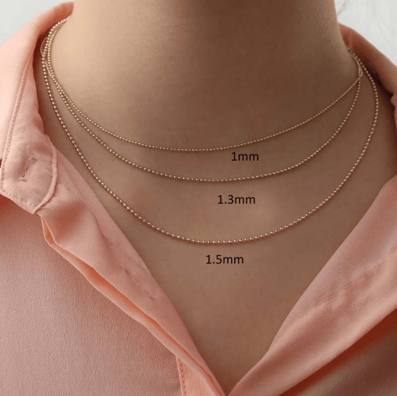 petite ball chain necklace sizes
