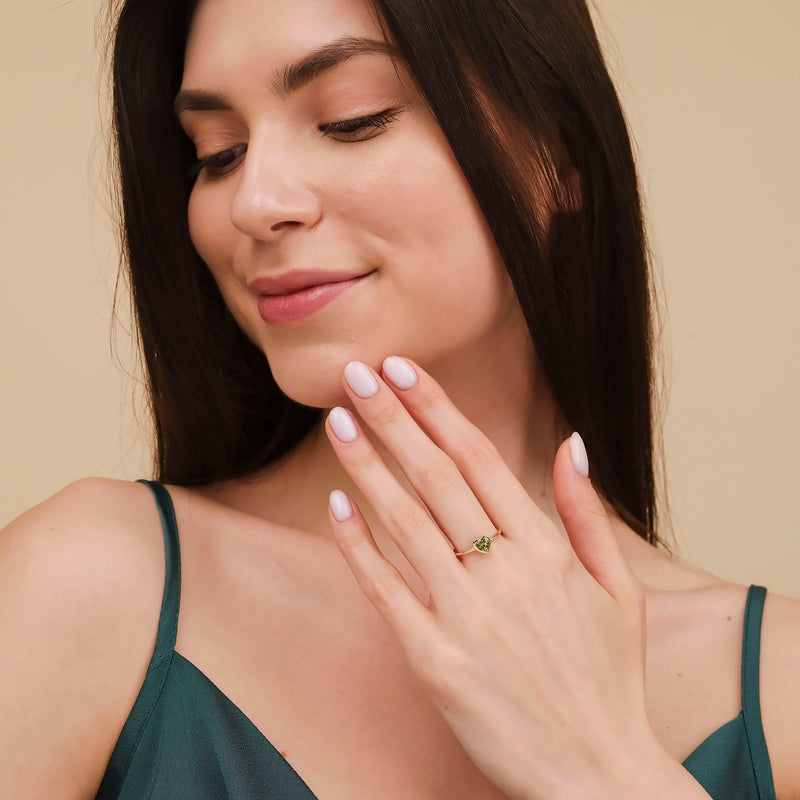 Peridot Heart Ring, Ashly