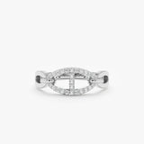 White Gold Pave Link Ring