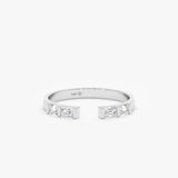 14k or 18k Solid White Gold Cuff Ring