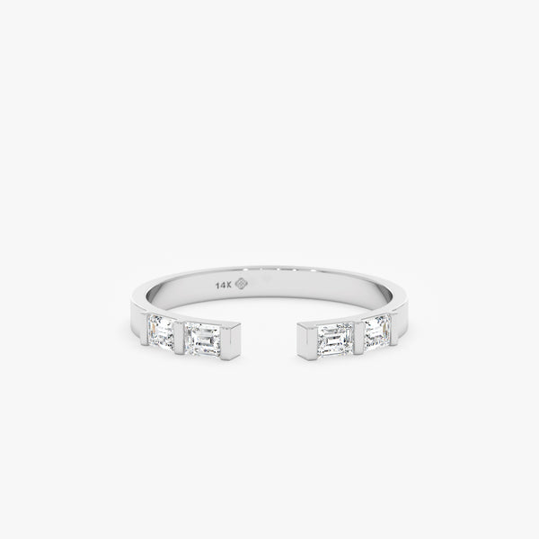 14k or 18k Solid White Gold Cuff Ring