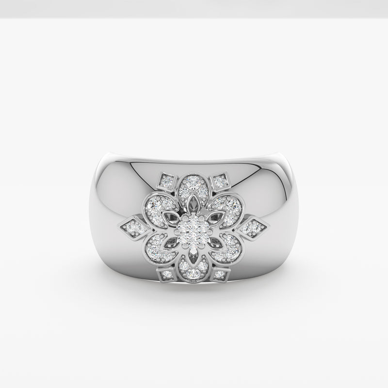 Floral Diamond Dome Ring, Araceli