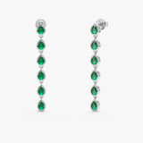 Stacked Emerald Dangle Earrings, Heather