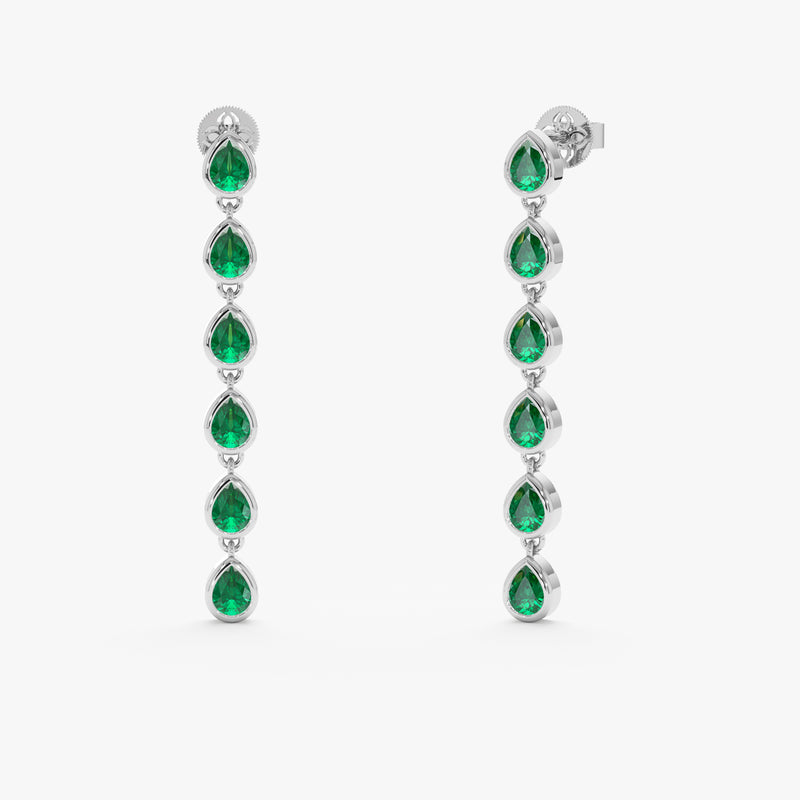 Stacked Emerald Dangle Earrings, Heather