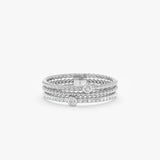 Triple Band Diamond Stack Ring, Capri