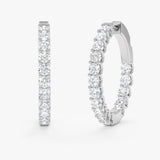 White gold hoop Earrings