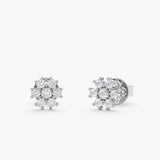  Natural Round Diamond Flower Earring