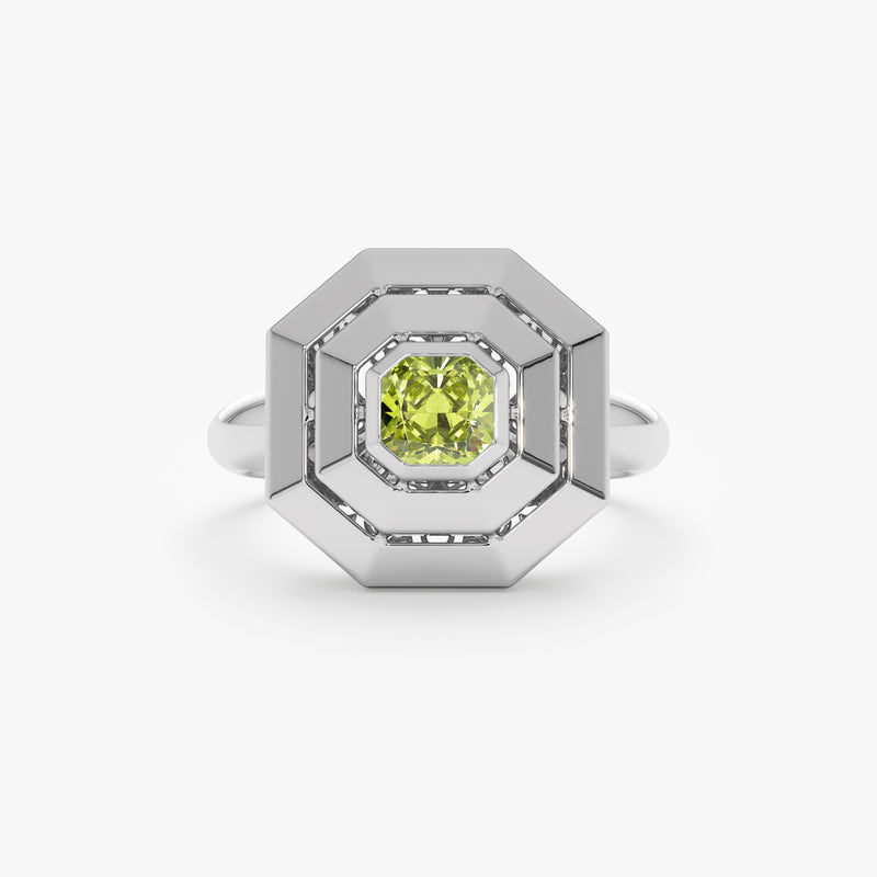 Octagon Peridot Signet Ring, Viviana