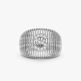 Diamond Dome Cage Initial Ring, Sara