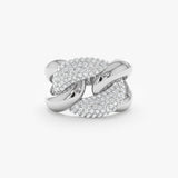 Solid White Gold Ring with Natural Diamonds