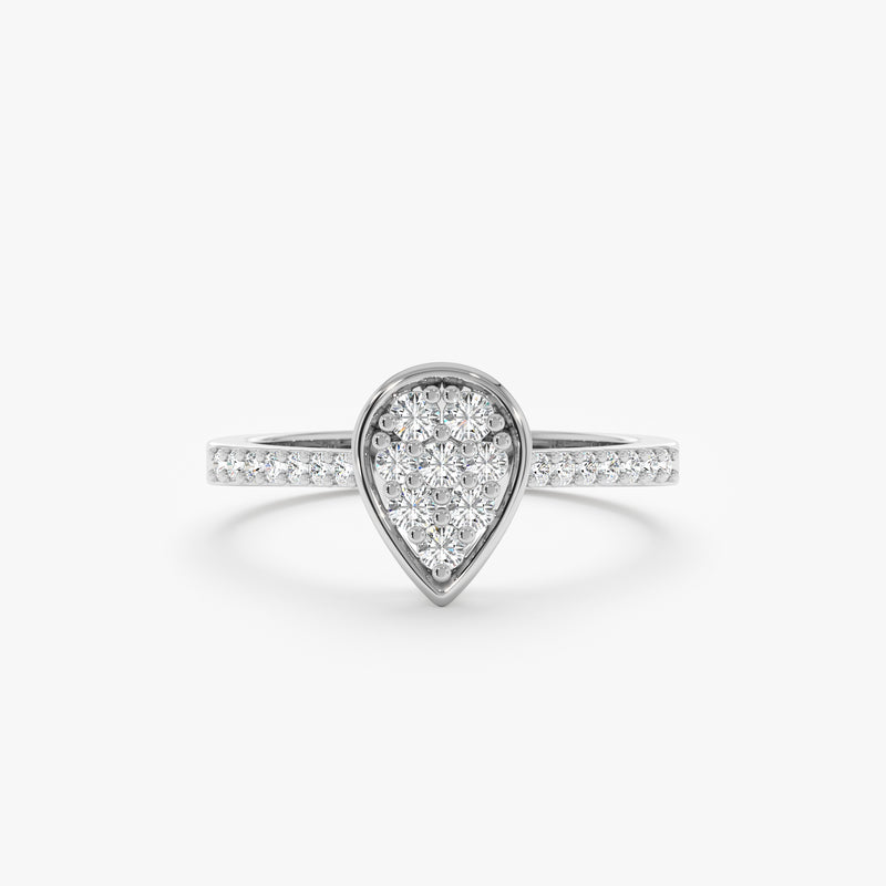 Diamond Teardrop Engagement Ring, Alexandria