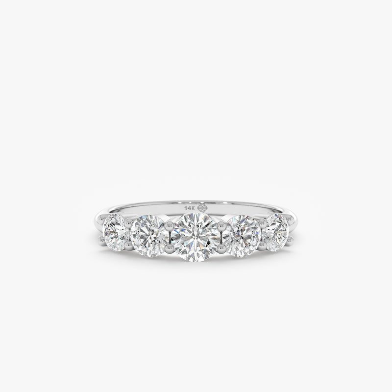 Minimalist Diamond Ring, Half-Eternity Ring, Alia