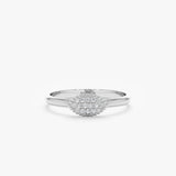 Marquise shape beaded setting diamond ring in white gold