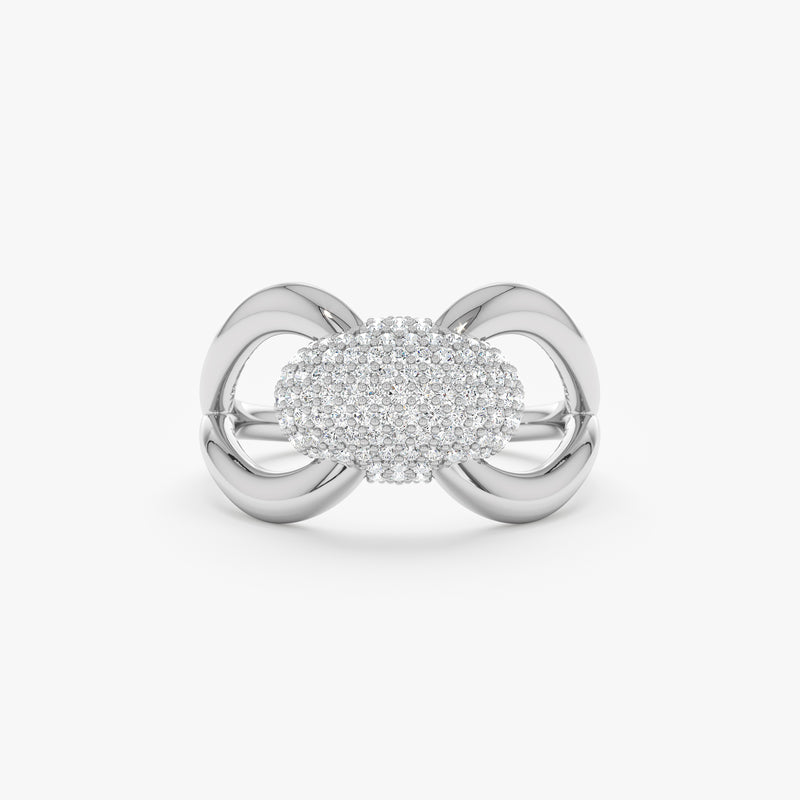 Pave Diamond Bow Ring, Izee