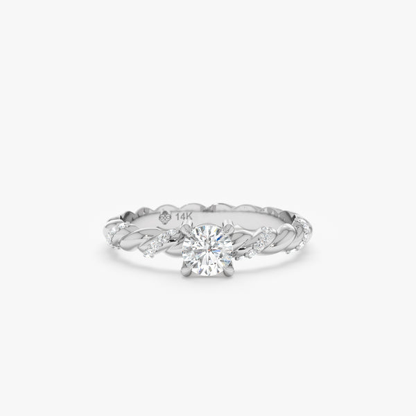 Twisted Diamond Engagement Ring, Josie