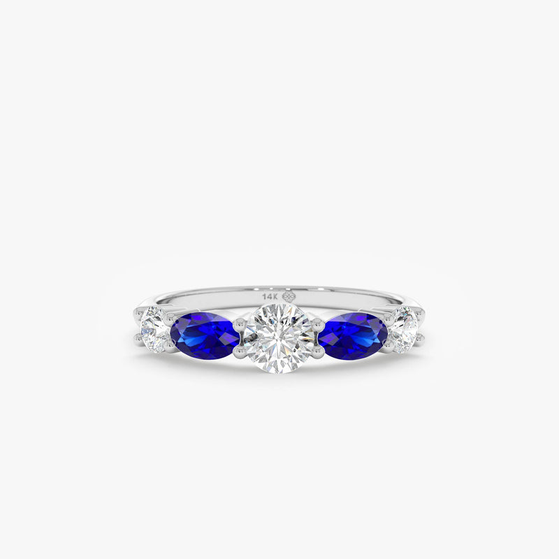 White Gold Sapphire and diamond ring