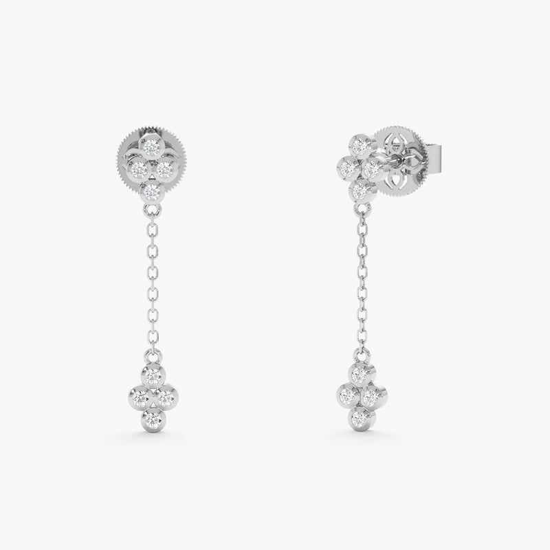 Diamond Clover Drop Earrings, Damaris