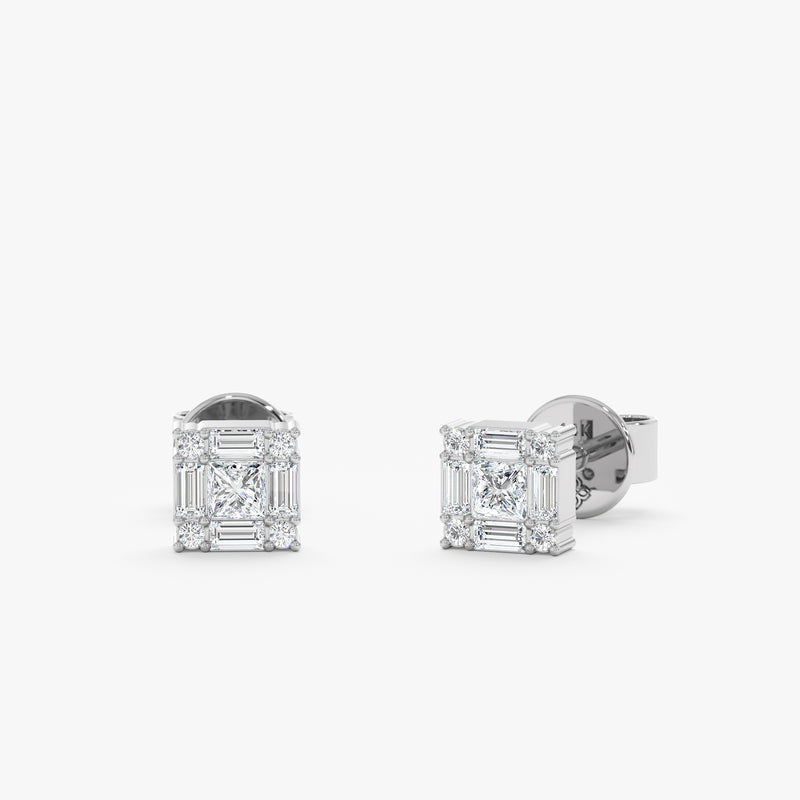 white gold mini diamond earrings