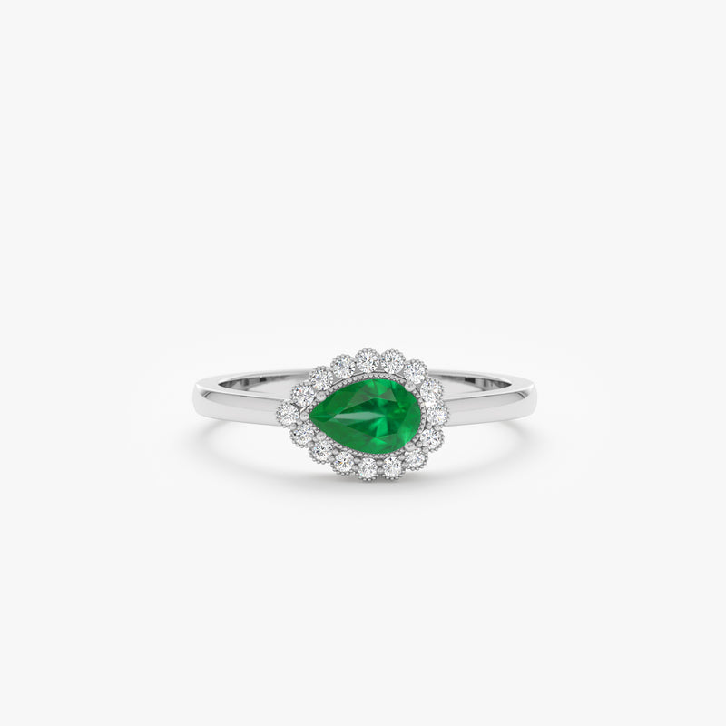 White Gold Emerald Ring