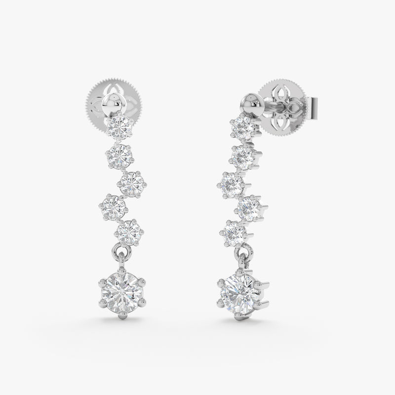 Cluster Diamond Dangle Earrings, Alta