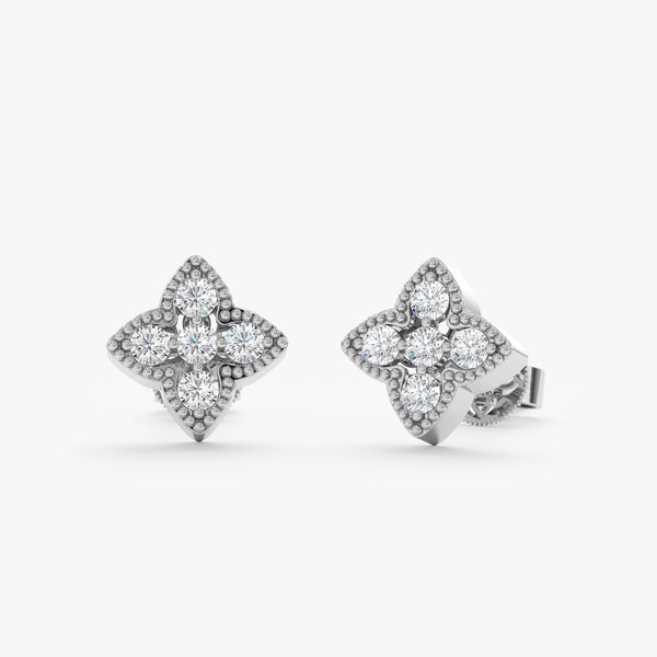 Diamond Clover Stud Earrings, Giuliana