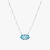 Oval Blue Topaz Necklace, Hiba