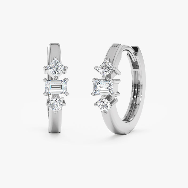 solid white gold diamond earrings