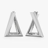 14k Solid Gold Open Triangle Earrings