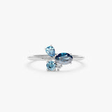 Blue Topaz and Diamond Cluster Ring, Paige