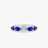 White Gold Diamond and Sapphire Ring