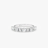 handmade white gold half eternity band