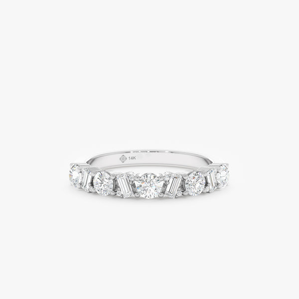 handmade white gold half eternity band