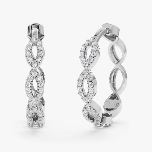 White Gold Diamond Infinity Earring