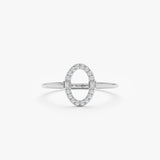 Oval Diamond Frame Ring, Laken