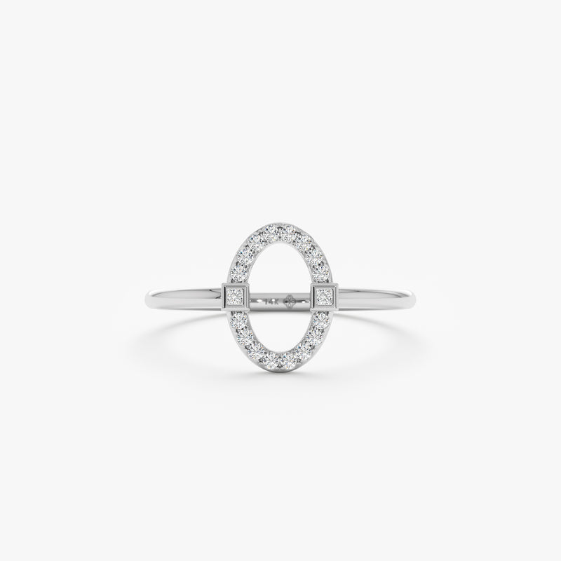 Oval Diamond Frame Ring, Laken