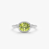 Peridot and Claw Diamond Accent Ring, Xiomara