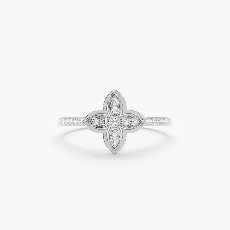 Diamond Clover Engagement Ring, Everlyn