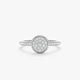 Pave engagement ring in white gold