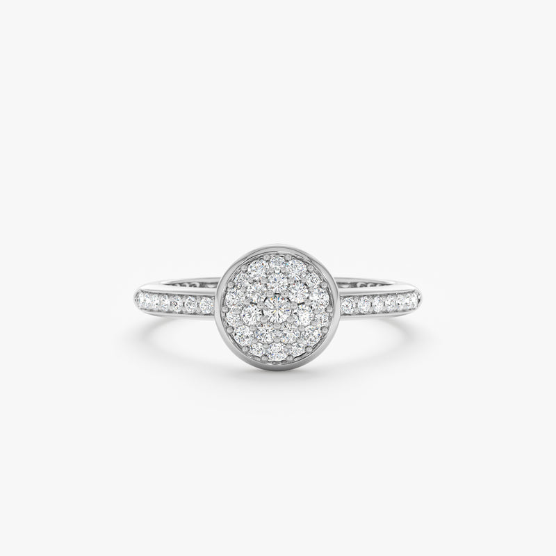 Pave engagement ring in white gold