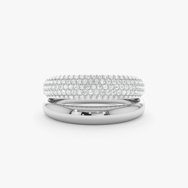 natural white diamond ring in solid white gold