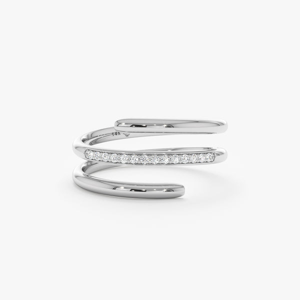 Solid White Gold Wrap Around Ring