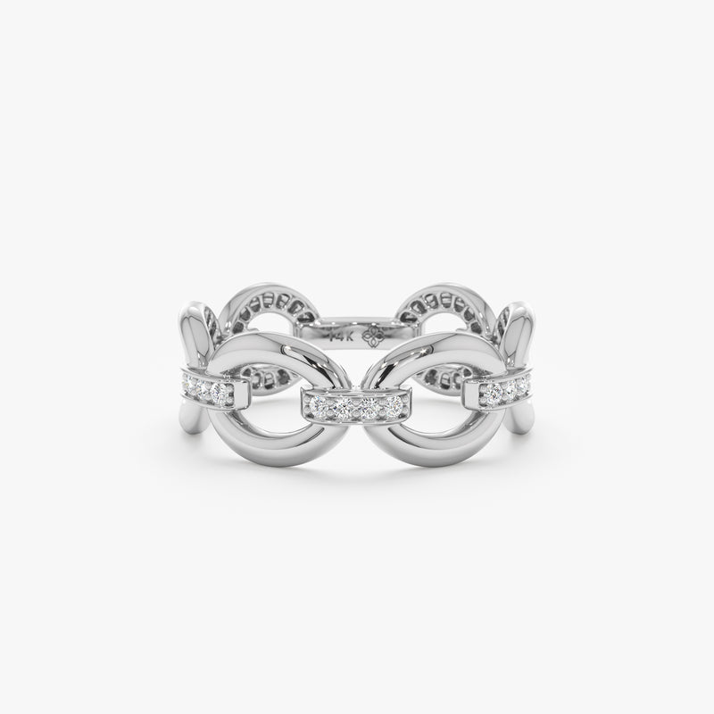 Diamond Chain Link Ring, Jocelyn